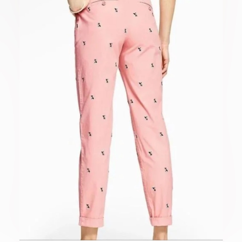 Talbots The Weekend Chino – Pink Frenchie Dog Embroidered | Size 14 Petite - Picture 2 of 11